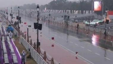 Delhi Rains-Weather Update: Light Rainfall and Thunderstorm Bring Slight Relief As Air Quality Improves, AQI Stands at 297 (Watch Videos)