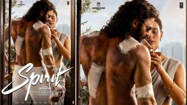&lsquo;Spirit&rsquo;: First Look of Prabhas and Triptii Dimri&rsquo;s Most-Awaited Film Unveiled As Sandeep Reddy Vanga Drops Intense Poster To Ring In New Year 2026 (View Post)