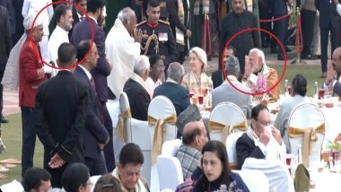 Rahul Gandhi Attends President Droupadi Murmu’s At-Home Reception, Does Not Exchange Greetings With PM Narendra Modi (Watch Video)