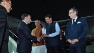 France President Emmanuel Macron Arrives in India To Deepen Strategic Ties, Launch Year of Innovation With PM Narendra Modi (See Pics) France President Emmanuel Macron Arrives in India To Deepen Strategic Ties, Launch Year of Innovation With PM Narendra Modi (See Pics)