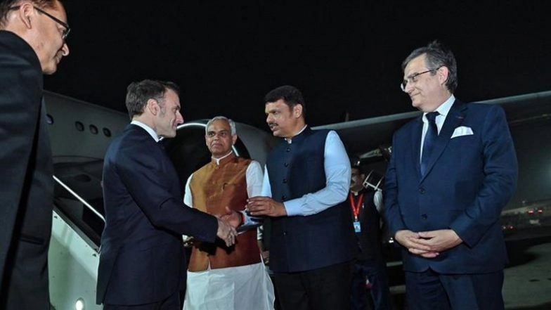 France President Emmanuel Macron Arrives in India To Deepen Strategic Ties, Launch Year of Innovation With PM Narendra Modi (See Pics)