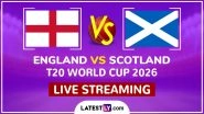 England vs Scotland Live Streaming and Free Telecast, T20 World Cup 2026 Match 23