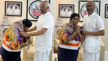 Rajinikanth Felicitates Sanitation Worker Padma for Her Honesty, Gifts Her Gold Chain (See Pics)