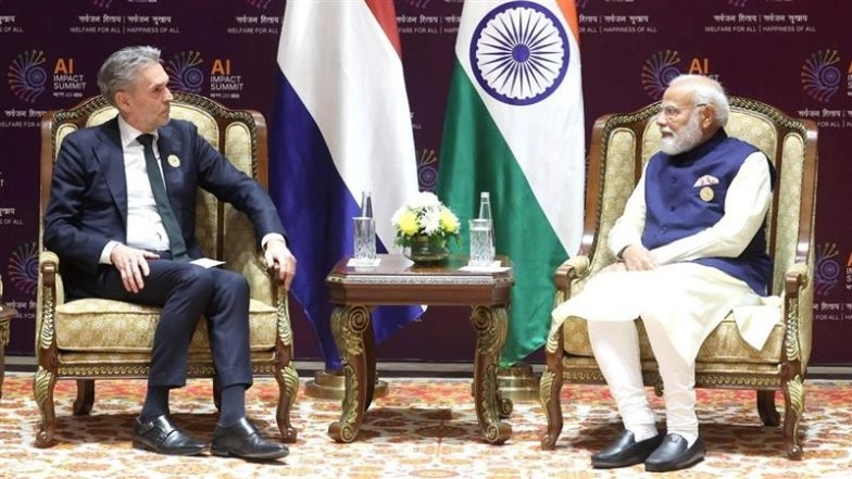 AI Impact Summit 2026: PM Narendra Modi and Dutch Counterpart Dick Schoof Discuss Achieving Social Transformation Through Artificial Intelligence (See Pics and Videos)