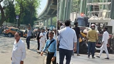 Mumbai Metro Line 4 Pillar Collapse in Mulund: At least 3 Injured After Slab Falls on Vehicles on LBS Road (Watch Video)