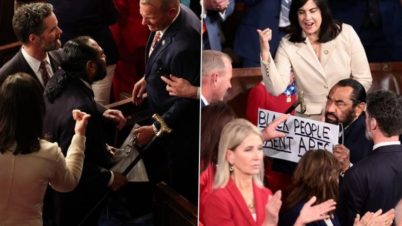 'Black People Aren’t Apes': Texas Congressman Al Green Forcibly Removed From House Floor During Donald Trump’s State of the Union Speech (Watch Video)