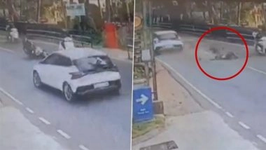 Accident Caught on Camera in Kozhikode: Student Killed After Scooter Slips in Front of Car in Kerala, Video Surfaces