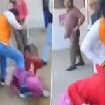 BJP Leader Santosh Pathak Publicly Assaults Woman With Stick in Sidhi, Jitu Patwari Demands FIR (Watch Video)