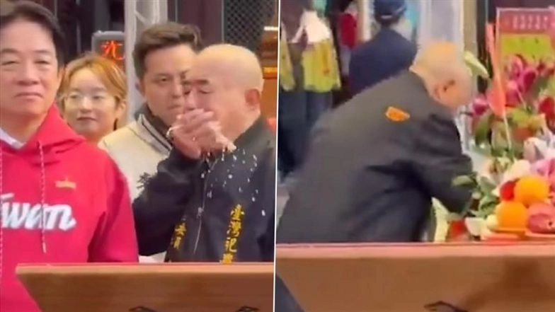 Taiwan President William Lai Splashed With Vomit During Chinese New Year Temple Visit, Viral Video Surfaces