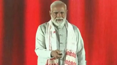 PM Narendra Modi Inaugurates Kumar Bhaskar Varma Setu Across Brahmaputra River in Guwahati (Watch Video)