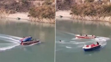 Uttarakhand: Boats Collide Head-On in Alaknanda River Near Dhari Devi Temple, Major Tragedy Averted; Video Goes Viral