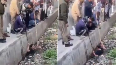 Meerut: Woman Claims Child Fell Long-Clogged Drain To Force 3-Hour Cleaning Operation in Uttar Pradesh (Watch Video)
