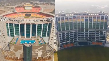 India's First 5-Star Hotel Integrated Cricket Stadium Named 'Radisson Blu Miraj Stadium' Unveiled (Watch Video)