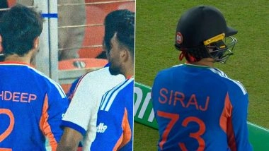 Abhishek Sharma Spotted Wearing Mohammed Siraj's Jersey While Batting During IND vs NED T20 World Cup 2026 (Watch Video)