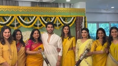 Allu Sirish Kickstarts Pre-Wedding Ceremony With Traditional ‘Pasupu’ Function, Ram Charan's Wife Upasana Konidela Marks Presence (Watch Video)