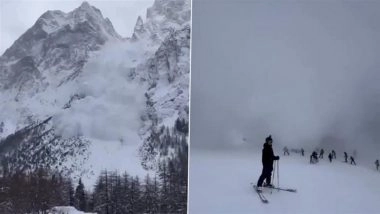 Courmayeur Ski Resort Tragedy: 2 Skiers Killed, 1 Injured in Avalanche in Italy&rsquo;s Aosta Valley (Watch Video)
