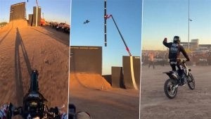Motocross Star Colby Raha Shatters World Record With 90-Foot Quarter Pipe Air in Arizona (Watch Video)