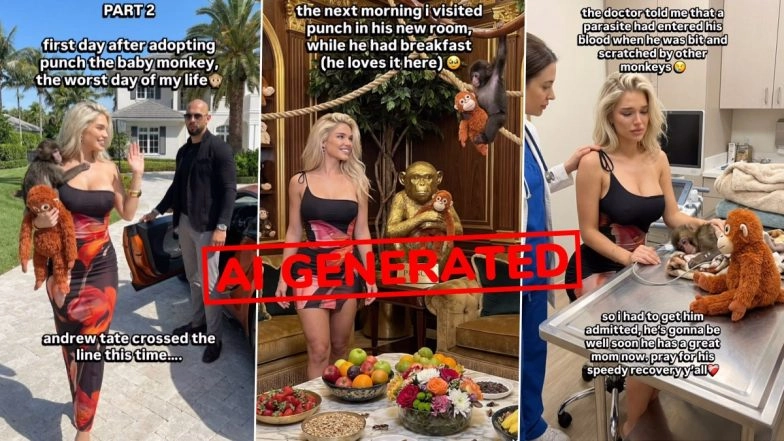 Did ‘Valerie Starfen’ Fly to Japan to Rescue Baby Monkey ‘Punch’? Fact Check Reveals Viral Videos Are AI-Generated