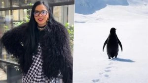 social-viral-Tanya Mittal Hops On to Viral Penguin Trend in Black and White Outfit, Says ‘Mujhe Lagta Hai Mei Bhi Penguin Hu’ (Watch Video)