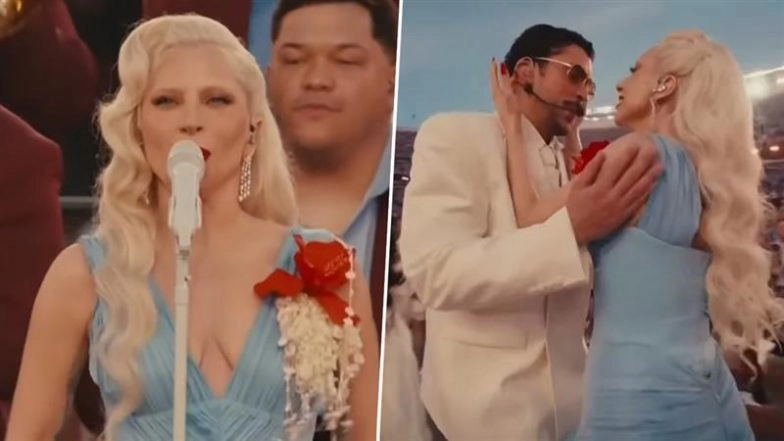 Lady Gaga Makes Surprise Appearance During Bad Bunny&rsquo;s Super Bowl LX Halftime Show, Sings &lsquo;Die With a Smile&rsquo; (Watch Video)