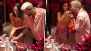 Hardik Pandya Celebrates Girlfriend Mahieka Sharma&rsquo;s 25th Birthday With Cake-Cutting Celebration in Ahmedabad (Watch Video)
