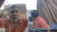 Kanpur-Allahabad Highway Horror Caught on Camera: Man Crushed Between 2 Vehicles While Cleaning Front Mirror, Video Surfaces