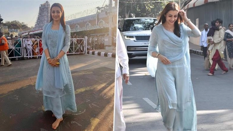 Trisha Krishnan Visits Tirumala Temple: &lsquo;Queen of South India&rsquo; Seeks Blessings at Tirupati After Legal Victory (View Post)