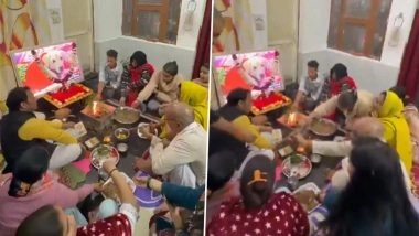 Dog Funeral in Agra: Family Bids Final Farewell to Pet Labrador ‘Tiger’ With Full Hindu Rites and ‘Brahmbhoj’, Video Goes Viral