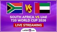 South Africa vs UAE Live Streaming and Free Telecast, T20 World Cup 2026 Match 34