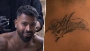 Hardik Pandya New Tattoo: India Cricketer Inks 'M' Body Art on Neck For Girlfriend Mahieka (Watch Video) Hardik Pandya New Tattoo: India Cricketer Inks 'M' Body Art on Neck For Girlfriend Mahieka (Watch Video)