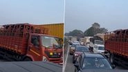 Mumbai-Pune Expressway Traffic Jam Continues After Tanker Overturned Near Adoshi Tunnel, Hundreds of Vehicles Seen Stuck (Watch Videos)