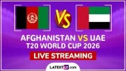Afghanistan vs UAE Live Streaming and Free Telecast, T20 World Cup 2026 Match 28