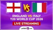 England vs Italy Live Streaming and Free Telecast, T20 World Cup 2026 Match 29