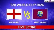 England vs West Indies Live Score Updates, T20 World Cup 2026 Match 15