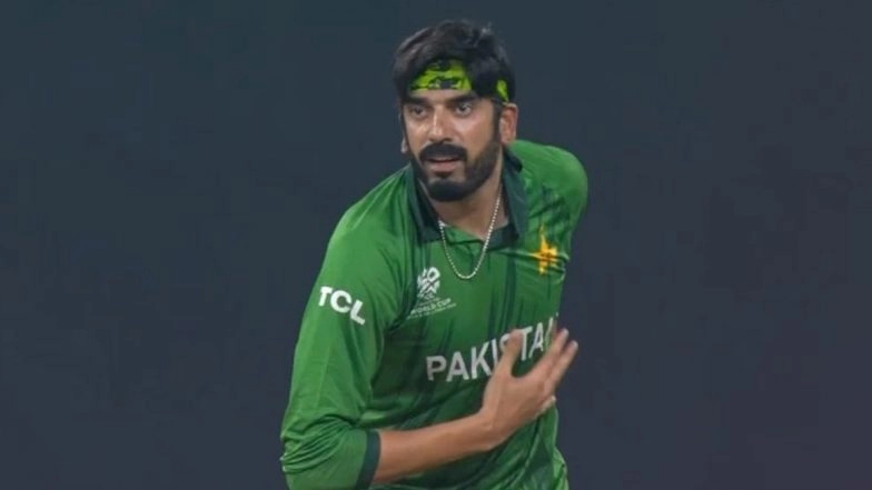 Usman Tariq Celebration: Pakistan Spinner Celebrates Suryakumar Yadav's Wicket During IND vs PAK T20 World Cup 2026 Match