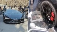Kanpur Lamborghini Crash: Who Was Driving? CCTV Exposes Truth as Lawyer Denies Shivam Mishra Behind Wheel (Watch Video)