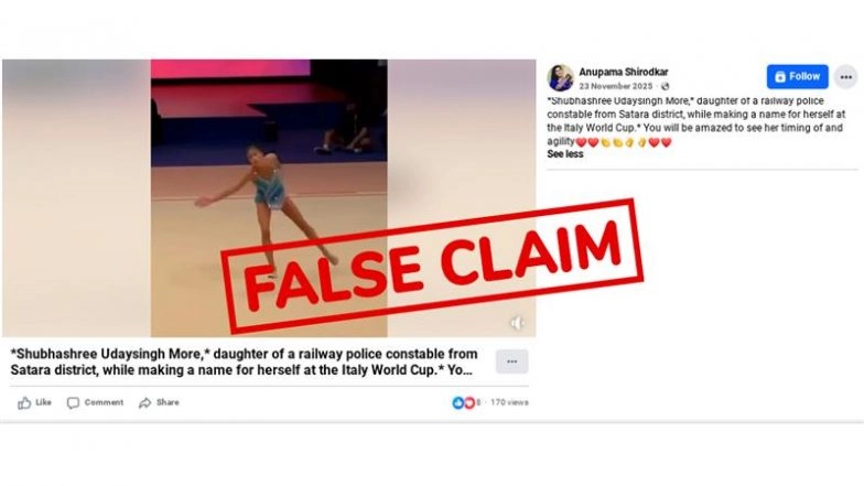 Fact Check: Viral Video Falsely Claims to Show Indian Gymnast Shubhashree More at 2025 World Cup