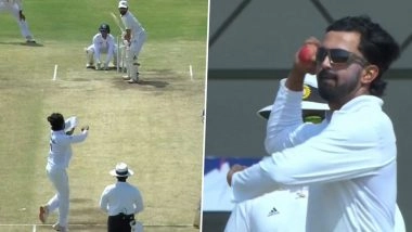 KL Rahul Bowling Video: Star India Batter Showcases Skills As Bowler During J&K and KAR Ranji Trophy Final