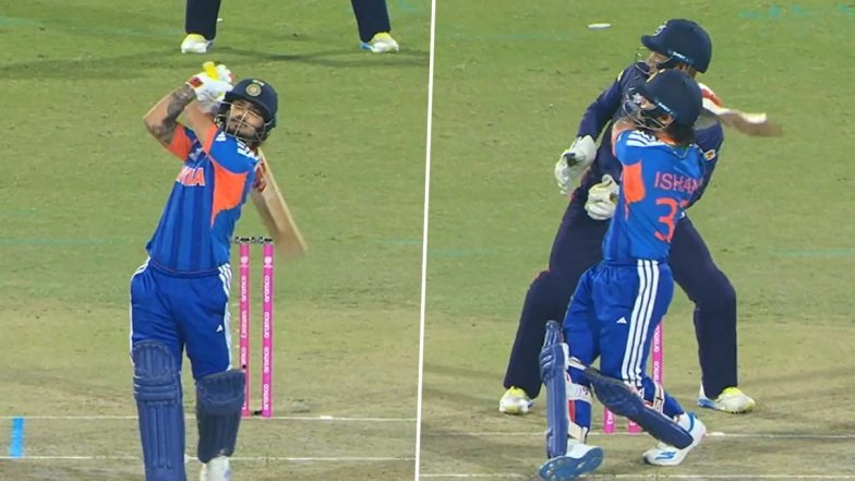 0,6,6,6,6,4! Ishan Kishan Hits JJ Smit For 28 Runs in 1 Over During IND vs NAM T20 World Cup 2026 Match (Watch Video)
