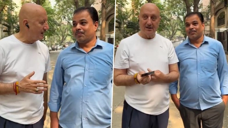 'Honesty Wins': Veteran Actor Anupam Kher Lauds Security Guard for Finding and Returning Lost Credit Card During Morning Walk (Watch Video)