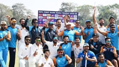 Jammu and Kashmir Wins Maiden Ranji Trophy Title; Paras Dorga and Co Outplay Karnataka in 2025-26 Final to Become First-Time Champions