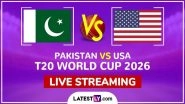 Pakistan vs USA Live Streaming and Free Telecast, T20 World Cup 2026 Match 12