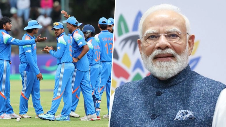 India Win ICC U-19 Cricket World Cup 2026: President Droupadi Murmu, PM Narendra Modi Hail Indian Team for Defeating England by 100 Runs in Final