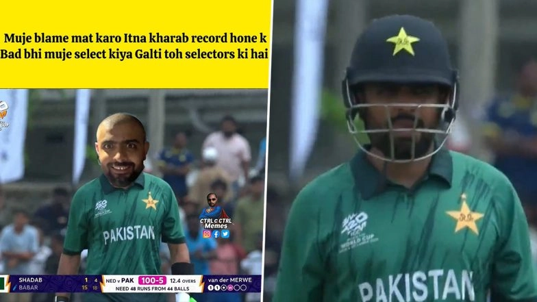 Babar Azam Funny Memes Go Viral After Star Pakistan Batter Fails in T20 World Cup 2026 Opener Against Netherlands