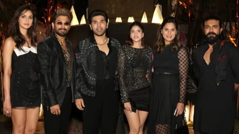 Allu Sirish Wedding: Ram Charan and Allu Arjun Reunite for Star-Studded Pre-Wedding Bash in Hyderabad (View Post)