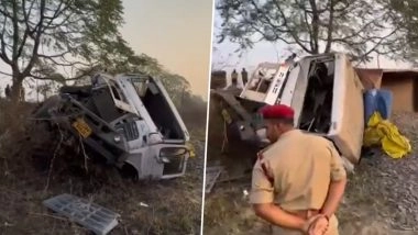 Odisha Road Accident: 5 Police Personnel Killed, 3 Critically Injured as Speeding Trailer Rams Bolero in Jharsuguda (Watch Video)