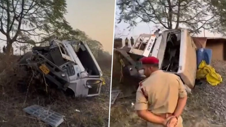 Odisha Road Accident: 5 Police Personnel Killed, 3 Critically Injured as Speeding Trailer Rams Bolero in Jharsuguda (Watch Video)