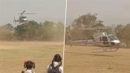 Maharashtra: Helicopter Makes Emergency Landing at Palghar School Following Technical Snag; No Injuries Reported (Watch Video)