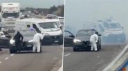 Robbery Bid Caught on Camera in Italy: Armed Robbers Attack Cash-in-Transit Van With Explosives on Highway, Video Surfaces