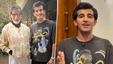 Amitabh Bachchan Finally Meets His Viral Neighbour Nirmit Jesrani, Poses for a Photo With Him at Jalsa (Watch Video)